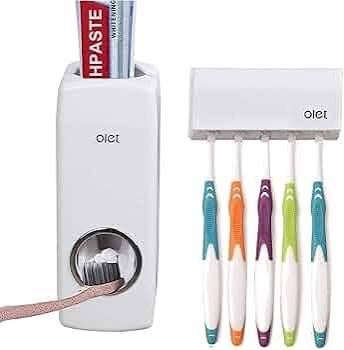 Set of Toothpaste Dispenser & Toothbrush Holder