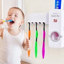 Set of Toothpaste Dispenser & Toothbrush Holder